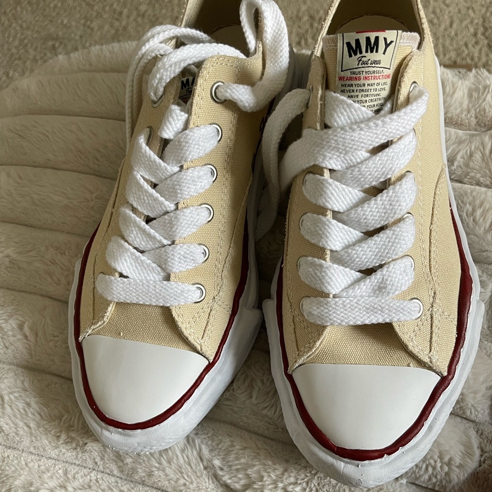 Maison Mihara Beige Canvas Sneakers